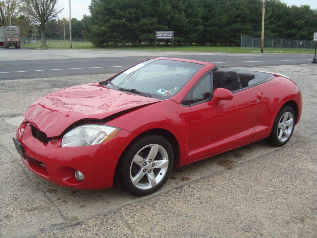 Lightly damaged 2007 Mitsubishi Eclipse Spyder GS Convertible Rebuildable Repairable