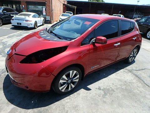 low miles 2014 Nissan Leaf SL repairable for sale