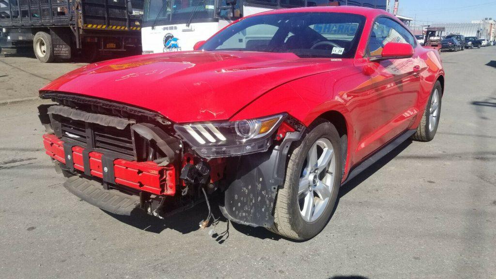 low mileage 2015 Ford Mustang ECOBOOST repairable