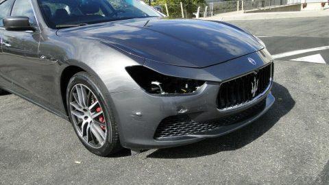 low miles 2016 Maserati Ghibli S Q4 3.0L V6 Twin Turbocharger repairable for sale