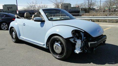sporty 2013 Volkswagen Beetle Classic 2.5L Convertible repairable for sale